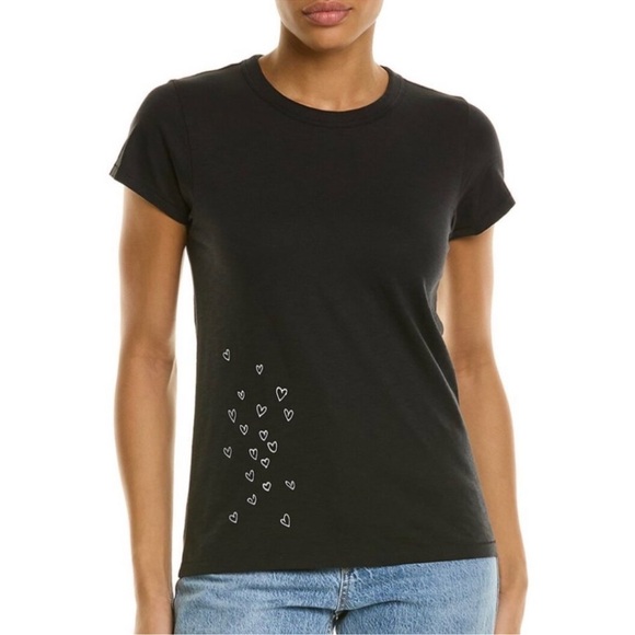 Rag & Bone Scattered Heart Tee in Black small - Picture 1 of 5